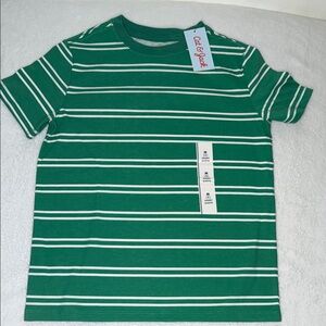 Cat & Jack Green and White Striped Tee